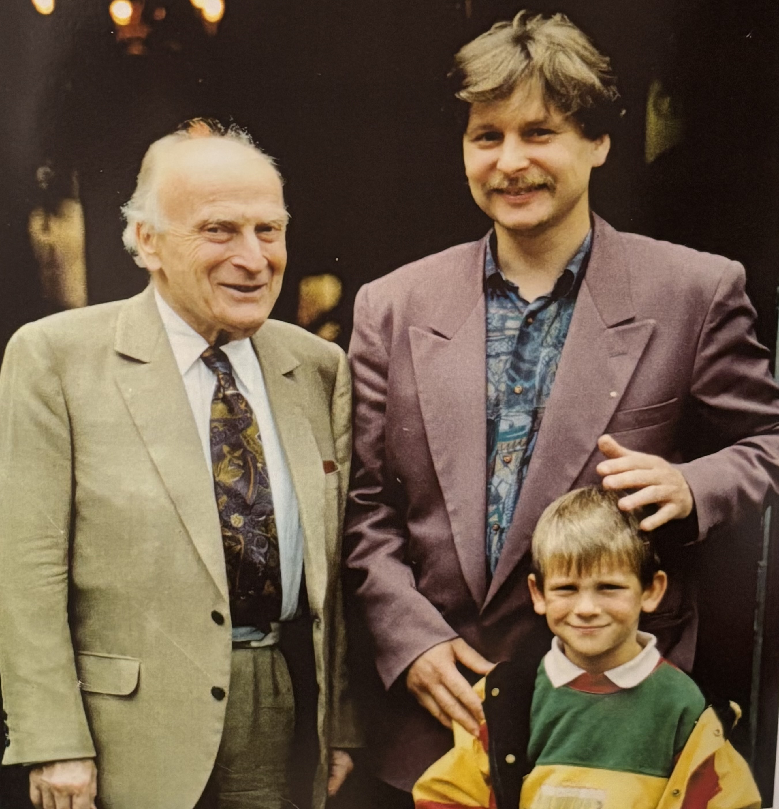 Yehudi Menuhin, Alain Carbonare et son fils, photographie dédicacée